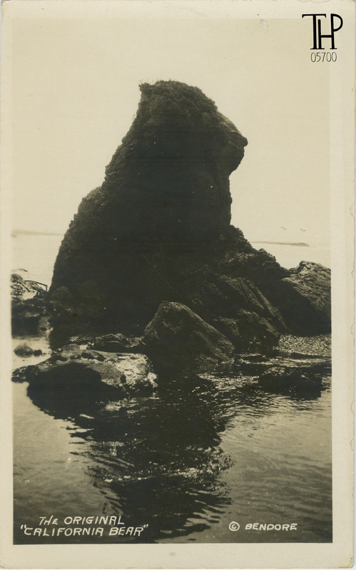 view of Bear-shaped rock along Mendocino Coast