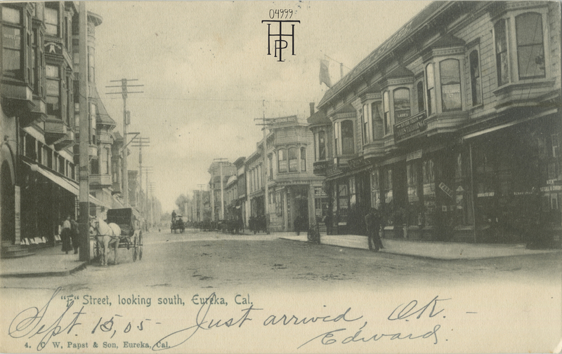 Looking south on F Street from intersection of alley between 2nd and 3rd Sts