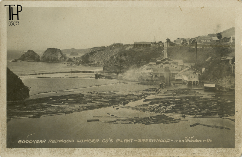 Goodyear Redwood Company facility near beach at Elk, CA