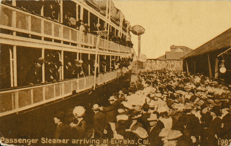 Passenger Steamer arriving at Eureka, Cal