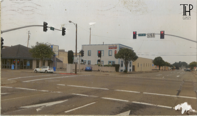 view looking SW at the intersection of 4th and I Streets, Eureka - repeat photo by Bob Libershal