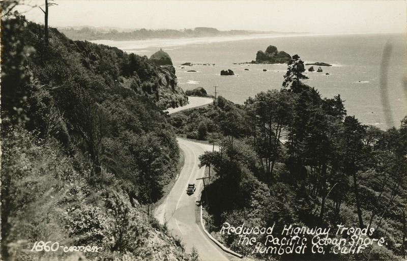 Redwood Highway Trends The Pacific Ocean Shore · Humboldt Co, Calif 1860-ART-RAY