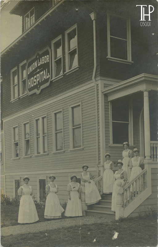 Nurses in front of Union Labor Hospital