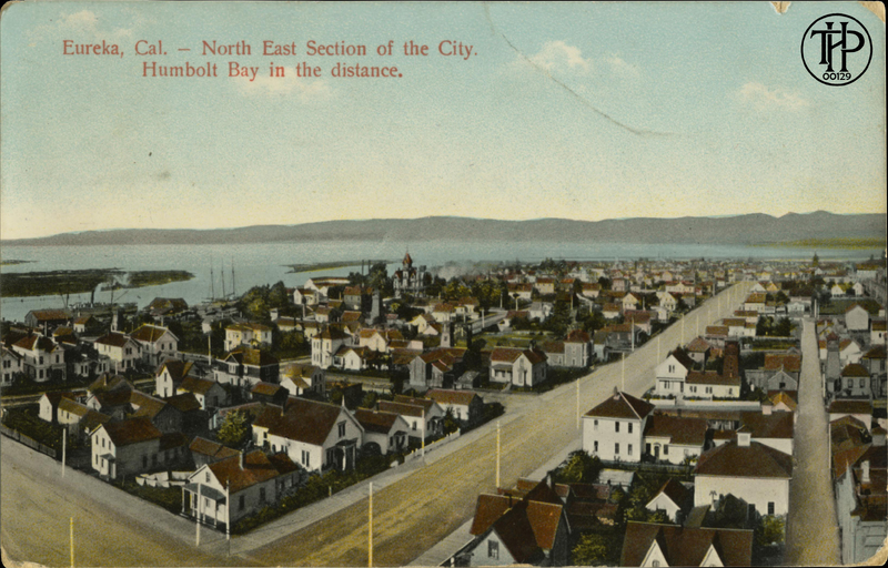 Eureka, Cal - North East Section of the City - Humboldt bay in the distance