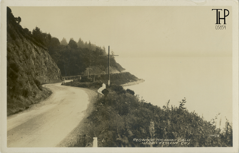 looking south on Redwood Highway along Big Lagoon (from north end)