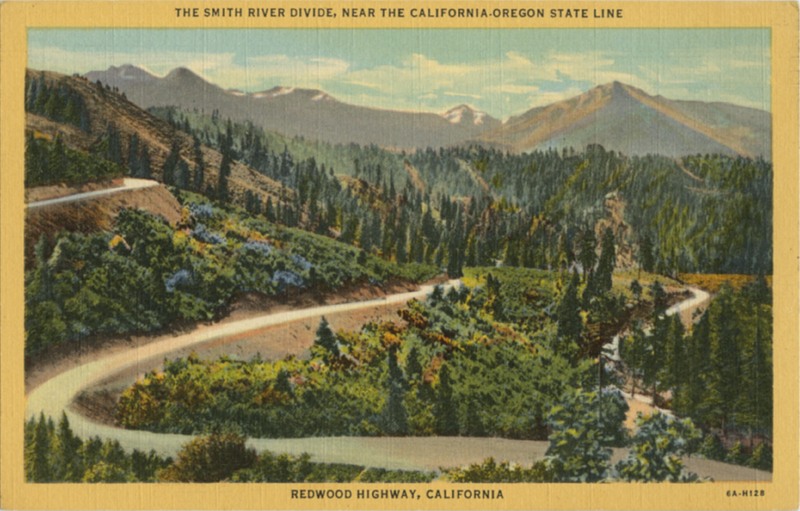 The Smith River Divide, Near California-Oregon State Line - Curt Teich 6A-H128