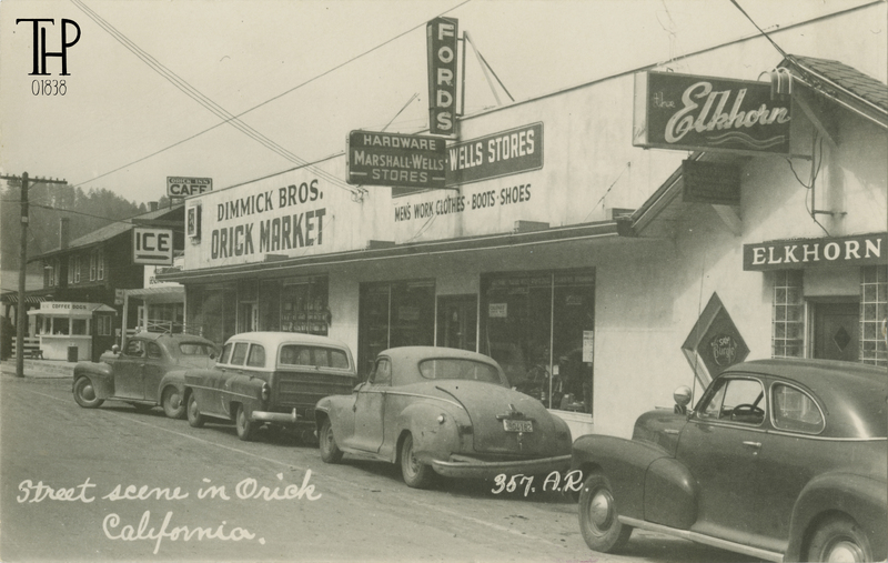 view of Orick business district
Dimmick Bros. Market, Orick Inn, Elkhorn bar