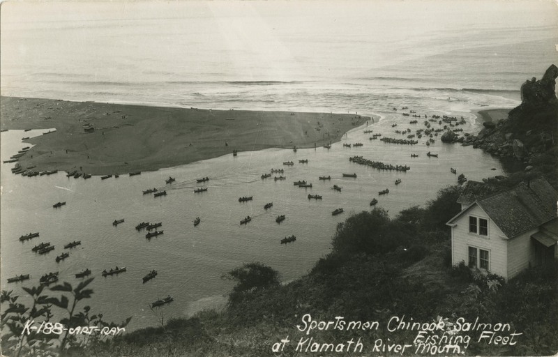Sportsmen at Klamath River Mouth - Chinook Salmon Fishing Fleet K-188-ART-RAY